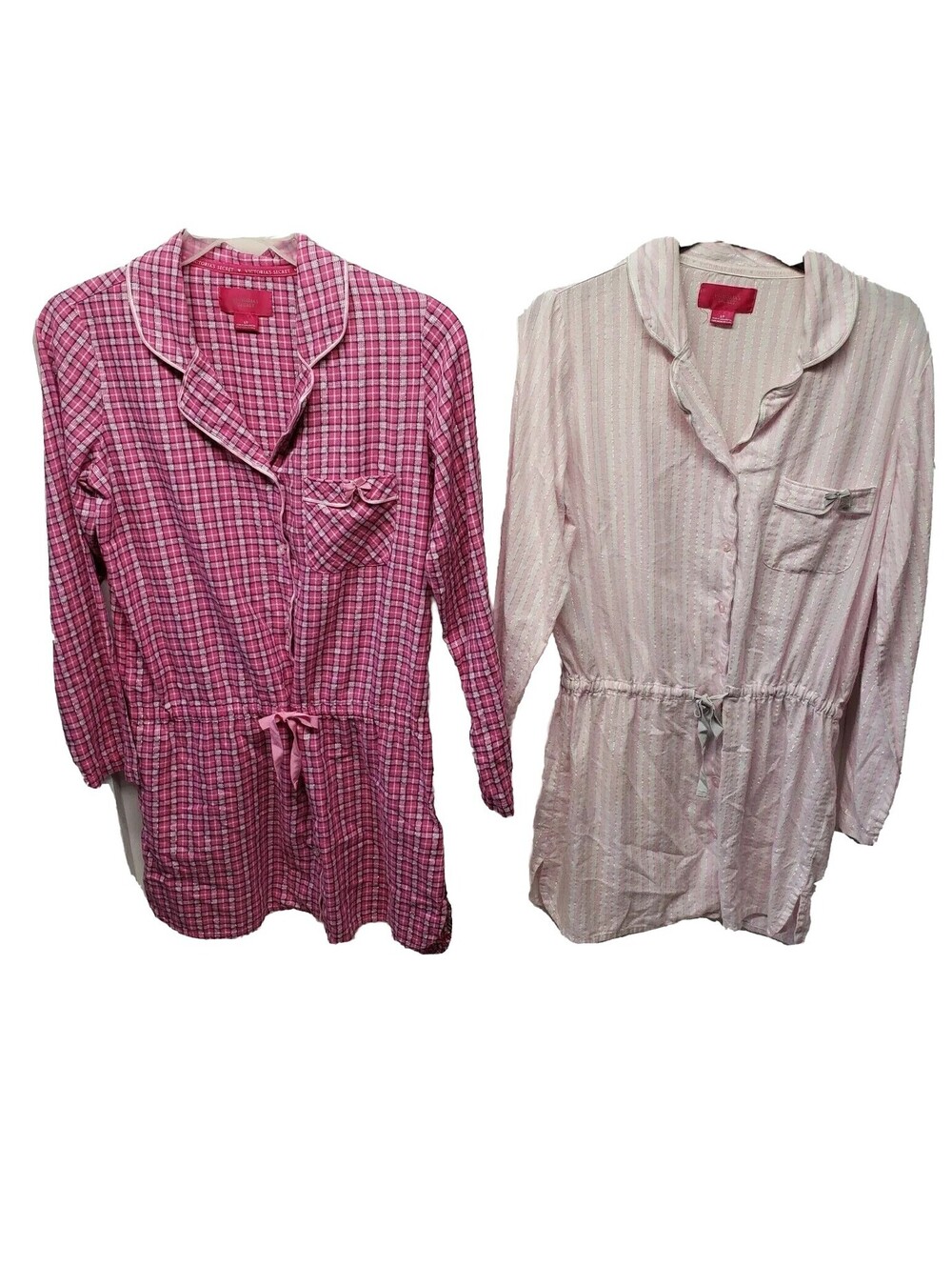 Victoria's Secret Sleepshirts Small Pajamas Pink Womens Sleepwear Lot Of 2